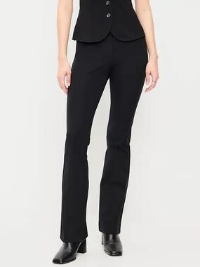 Old Navy Women's Pixie Flared High Rise Black Pants Y2K 90s Office Chic